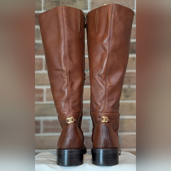 NWOB Sam Edelman Woman's Mable Rich Cognac Knee High Tall Boot Size 7 - Picture 5 of 9